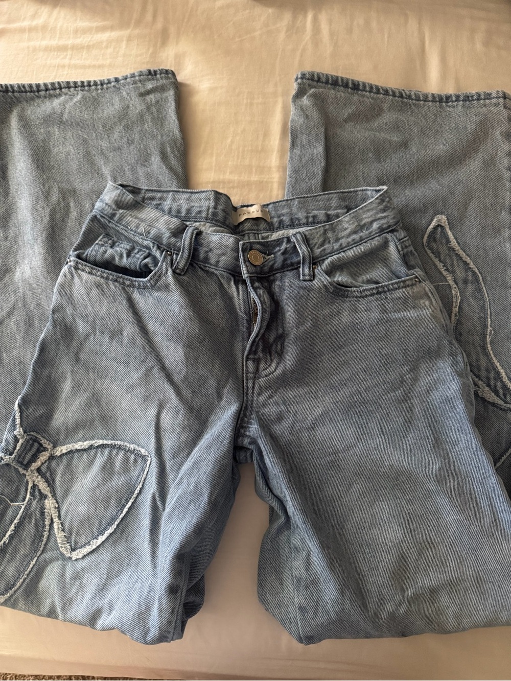 PacSun Casey Low Rise Baggy Jeans Bow Light Indigo Size 23